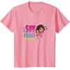 Dora the Explorer ¡Soy Dora! Floral Colorful Big Chest Logo T-Shirt(Pink)