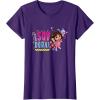 Dora the Explorer ¡Soy Dora! Floral Colorful Big Chest Logo T-Shirt(Purple)