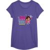 Dora the Explorer ¡Soy Dora! Floral Colorful Big Chest Logo T-Shirt(Purple Heather)