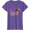Dora the Explorer ¡Soy Dora! Floral Colorful Big Chest Logo T-Shirt(Purple Heather)
