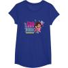 Dora the Explorer ¡Soy Dora! Floral Colorful Big Chest Logo T-Shirt(Royal Blue)