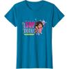 Dora the Explorer ¡Soy Dora! Floral Colorful Big Chest Logo T-Shirt(Sapphire Blue)
