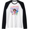 Dora (2024) Adventure Awaits Raglan Baseball Tee(Black/White)