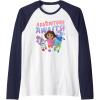 Dora (2024) Adventure Awaits Raglan Baseball Tee(Navy Blue/White)