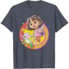 Dora (2024) Dora and Boots Team T-Shirt(Heather Blue)