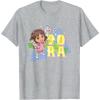 Dora the Explorer Dora And Friends Colorful Sketch Logo T-Shirt(Heather Grey)