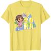 Dora the Explorer Dora And Friends Colorful Sketch Logo T-Shirt(Lemon Yellow)