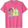 Dora the Explorer Dora And Friends Colorful Sketch Logo T-Shirt(Pink Heather)