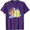 Dora the Explorer Dora And Friends Colorful Sketch Logo T-Shirt(Purple)