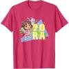 Dora the Explorer Dora And Friends Colorful Sketch Logo T-Shirt(Red Heather)