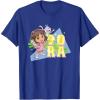 Dora the Explorer Dora And Friends Colorful Sketch Logo T-Shirt(Royal Blue)