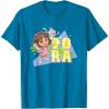Dora the Explorer Dora And Friends Colorful Sketch Logo T-Shirt(Sapphire Blue)