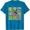 Dora the Explorer Group Shot Characters Boxes Colorful Logo T-Shirt(Sapphire Blue)