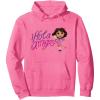 Dora the Explorer ¡Hola Amigas! Colorful Floral Chest Logo Pullover Hoodie(Bright Pink)