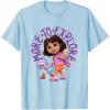 Dora the Explorer More To Explore Colorful Big Chest Logo T-Shirt(Baby Blue)