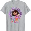 Dora the Explorer More To Explore Colorful Big Chest Logo T-Shirt(Heather Grey)