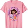 Dora the Explorer More To Explore Colorful Big Chest Logo T-Shirt(Pink)