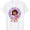 Dora the Explorer More To Explore Colorful Big Chest Logo T-Shirt(White)