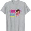 Dora the Explorer ¡Soy Dora! Floral Colorful Big Chest Logo T-Shirt(Heather Grey)