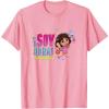 Dora the Explorer ¡Soy Dora! Floral Colorful Big Chest Logo T-Shirt(Pink)