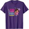 Dora the Explorer ¡Soy Dora! Floral Colorful Big Chest Logo T-Shirt(Purple)
