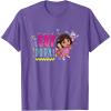 Dora the Explorer ¡Soy Dora! Floral Colorful Big Chest Logo T-Shirt(Purple Heather)