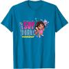 Dora the Explorer ¡Soy Dora! Floral Colorful Big Chest Logo T-Shirt(Sapphire Blue)