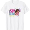 Dora the Explorer ¡Soy Dora! Floral Colorful Big Chest Logo T-Shirt(White)