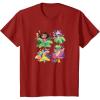 Kids Dora (2024) – Character Grid T-Shirt(Cranberry Red)