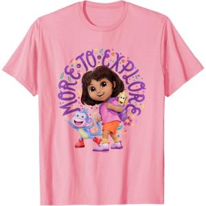 Dora the Explorer More To Explore Colorful Big Chest Logo T-Shirt(Pink)