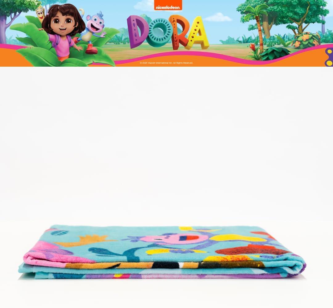 imageFranco Dora The Explorer Kids Super Soft Cotton BathPoolBeach Towel 58 in x 28 in Offically Licensed ProductDora the Explorer