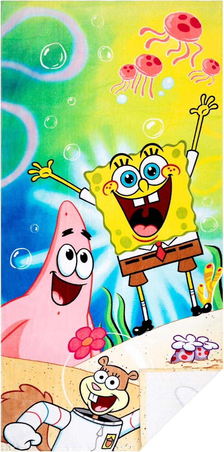 imageFranco Dora The Explorer Kids Super Soft Cotton BathPoolBeach Towel 58 in x 28 in Offically Licensed ProductSpongebob Squarepants