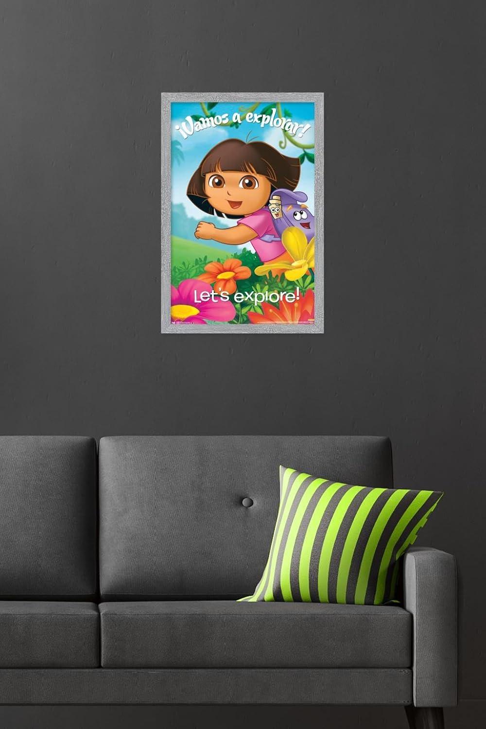 imageTrends International Nickelodeon Dora The Explorer Explore Wall Poster 22375quot x 34quot Premium Unframed VersionGray Framed Version
