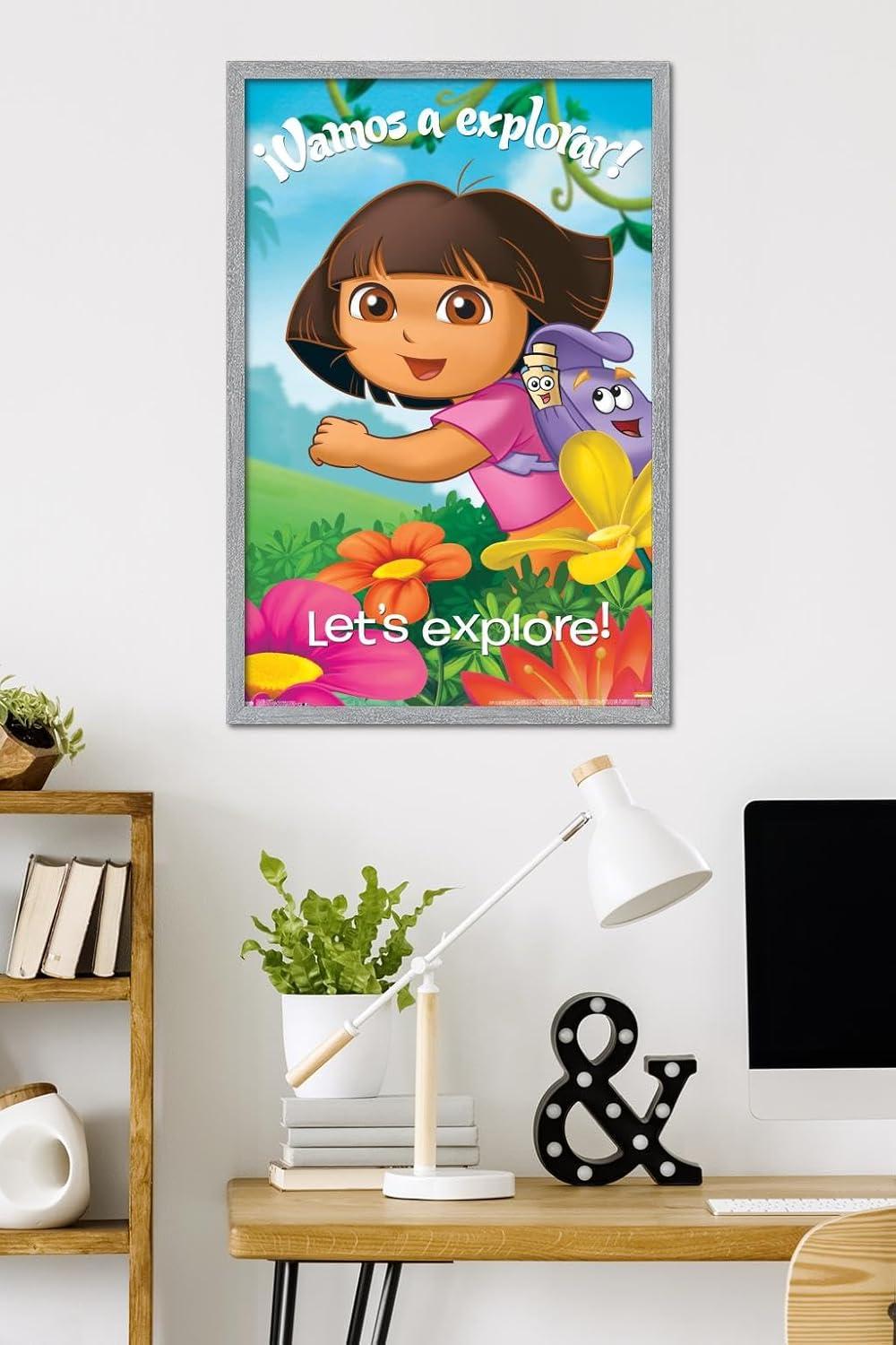 imageTrends International Nickelodeon Dora The Explorer Explore Wall Poster 22375quot x 34quot Premium Unframed VersionGray Framed Version