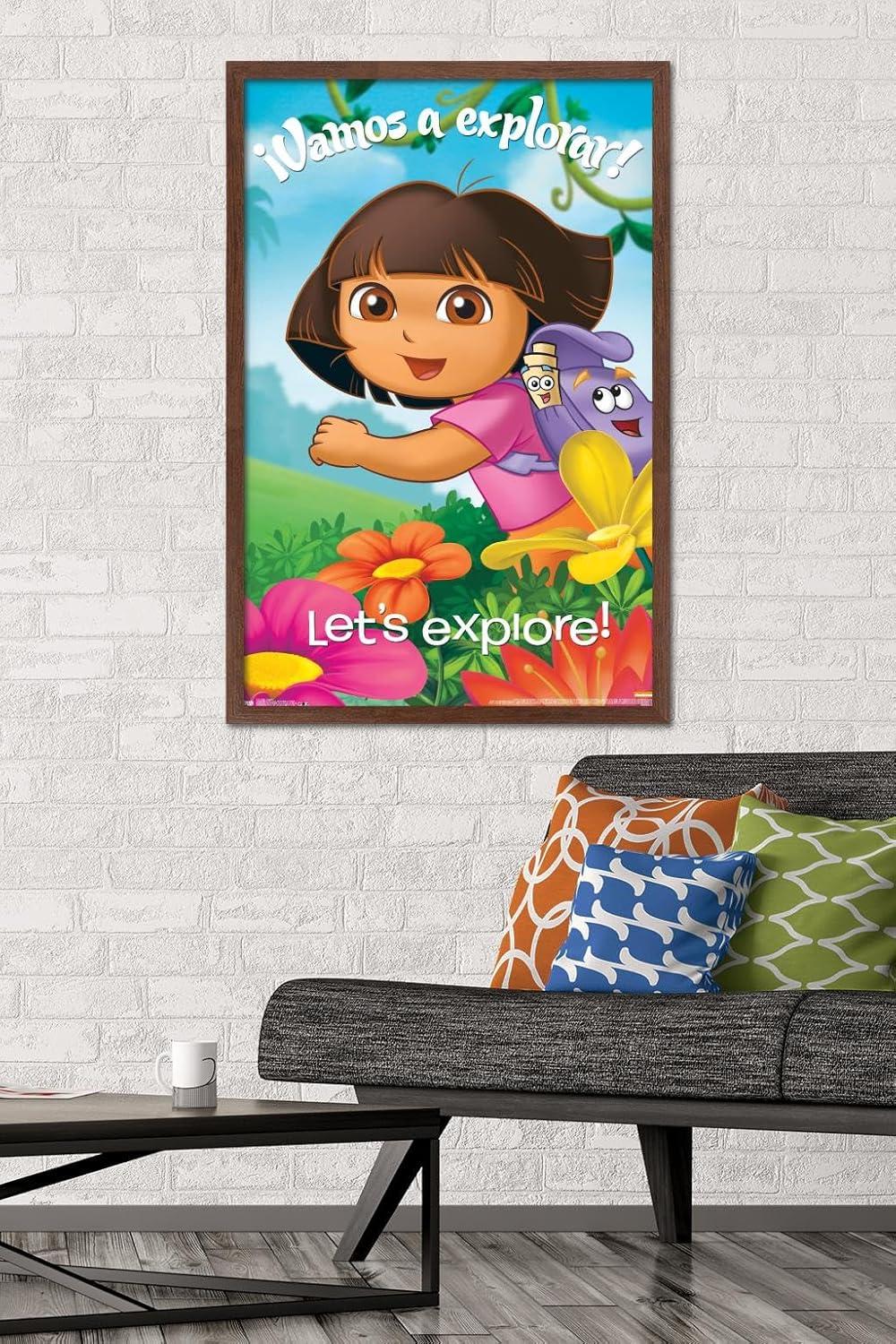 imageTrends International Nickelodeon Dora The Explorer Explore Wall Poster 22375quot x 34quot Premium Unframed VersionMahogany Framed Version