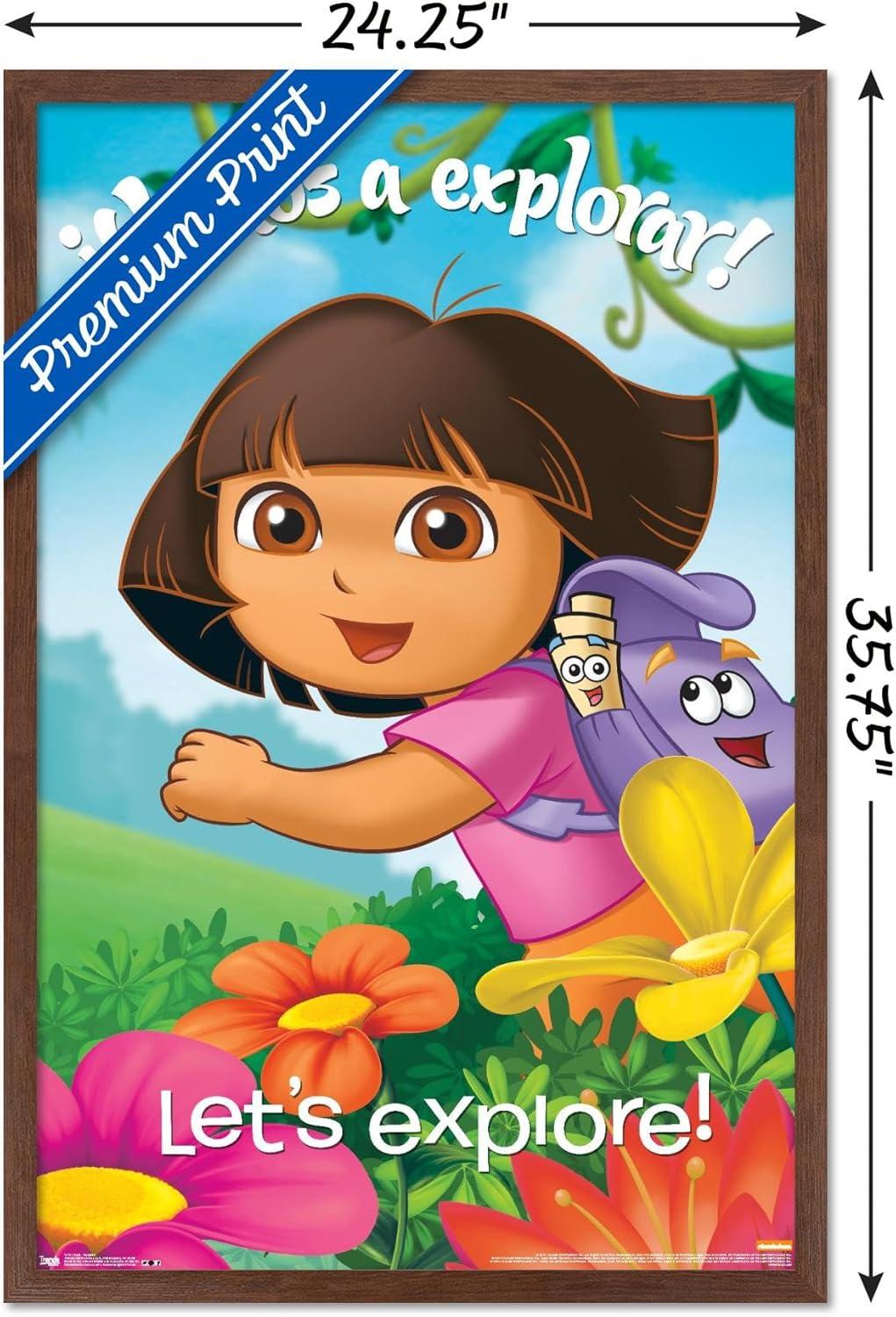 imageTrends International Nickelodeon Dora The Explorer Explore Wall Poster 22375quot x 34quot Premium Unframed VersionMahogany Framed Version