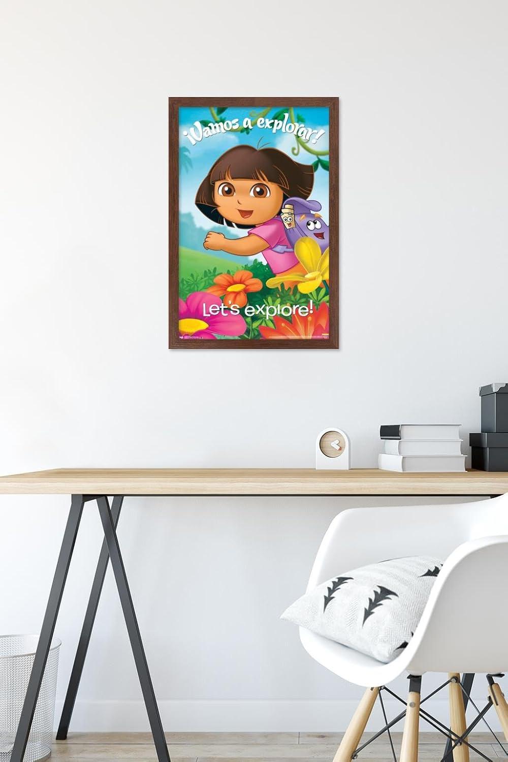 imageTrends International Nickelodeon Dora The Explorer Explore Wall Poster 22375quot x 34quot Premium Unframed VersionMahogany Framed Version
