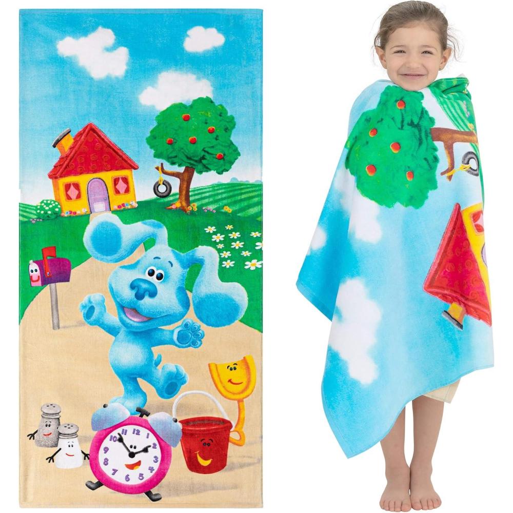 imageFranco Dora The Explorer Kids Super Soft Cotton BathPoolBeach Towel 58 in x 28 in Offically Licensed ProductBlues Clues