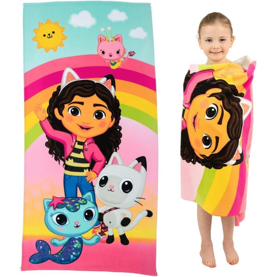 imageFranco Dora The Explorer Kids Super Soft Cotton BathPoolBeach Towel 58 in x 28 in Offically Licensed ProductGabbys Dollhouse
