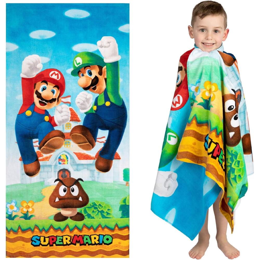 imageFranco Dora The Explorer Kids Super Soft Cotton BathPoolBeach Towel 58 in x 28 in Offically Licensed ProductMario
