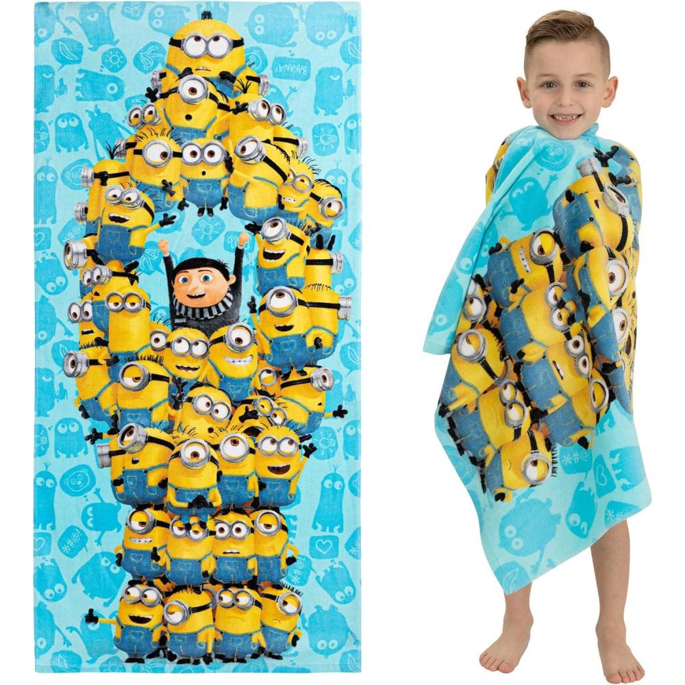imageFranco Dora The Explorer Kids Super Soft Cotton BathPoolBeach Towel 58 in x 28 in Offically Licensed ProductMinions the Rise of Gru