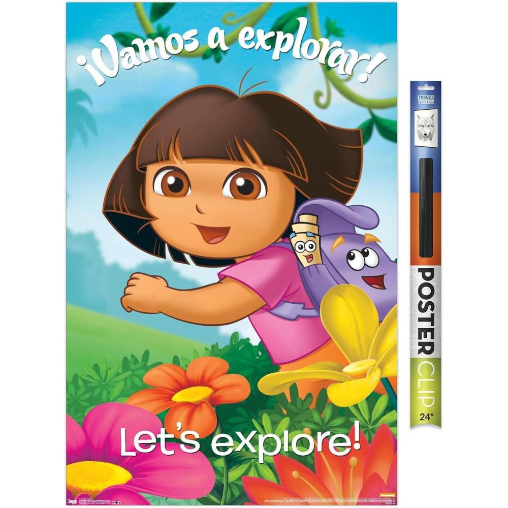 imageTrends International Nickelodeon Dora The Explorer Explore Wall Poster 22375quot x 34quot Premium Unframed VersionPremium Poster Clip Bundle