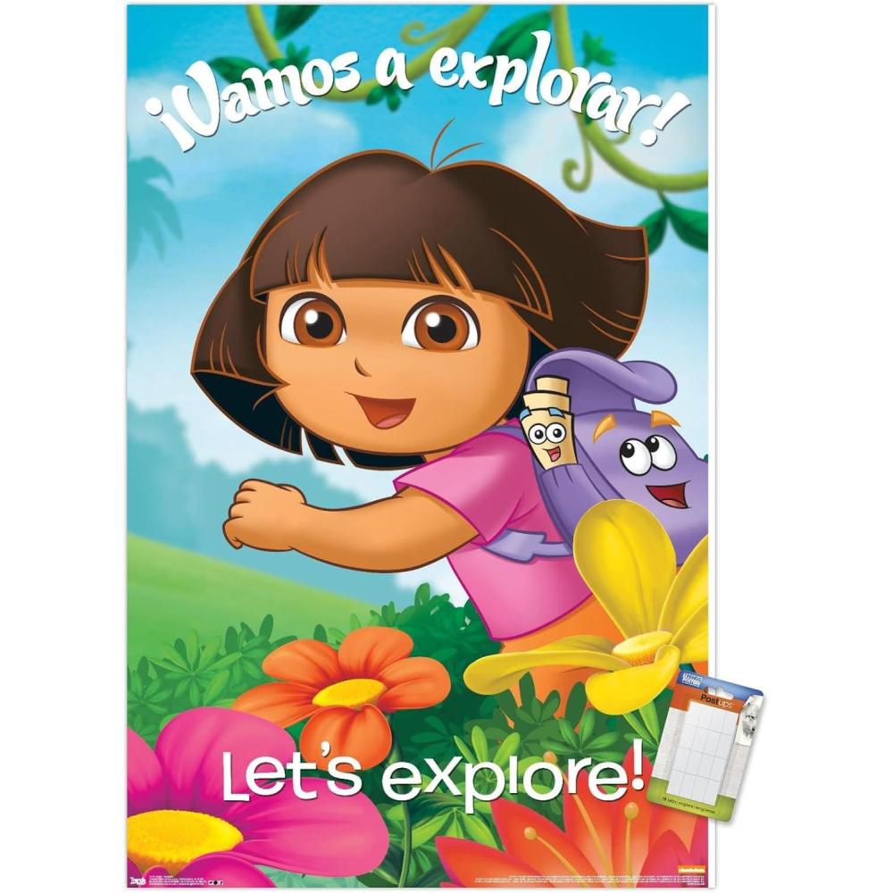 imageTrends International Nickelodeon Dora The Explorer Explore Wall Poster 22375quot x 34quot Premium Unframed VersionPremium Poster Mount Bundle