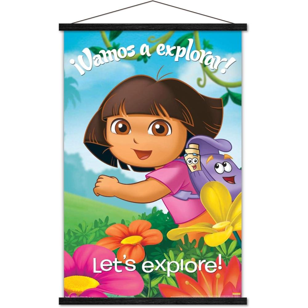 imageTrends International Nickelodeon Dora The Explorer Explore Wall Poster 22375quot x 34quot Premium Unframed VersionPremium Print and Black Hanger Bundle
