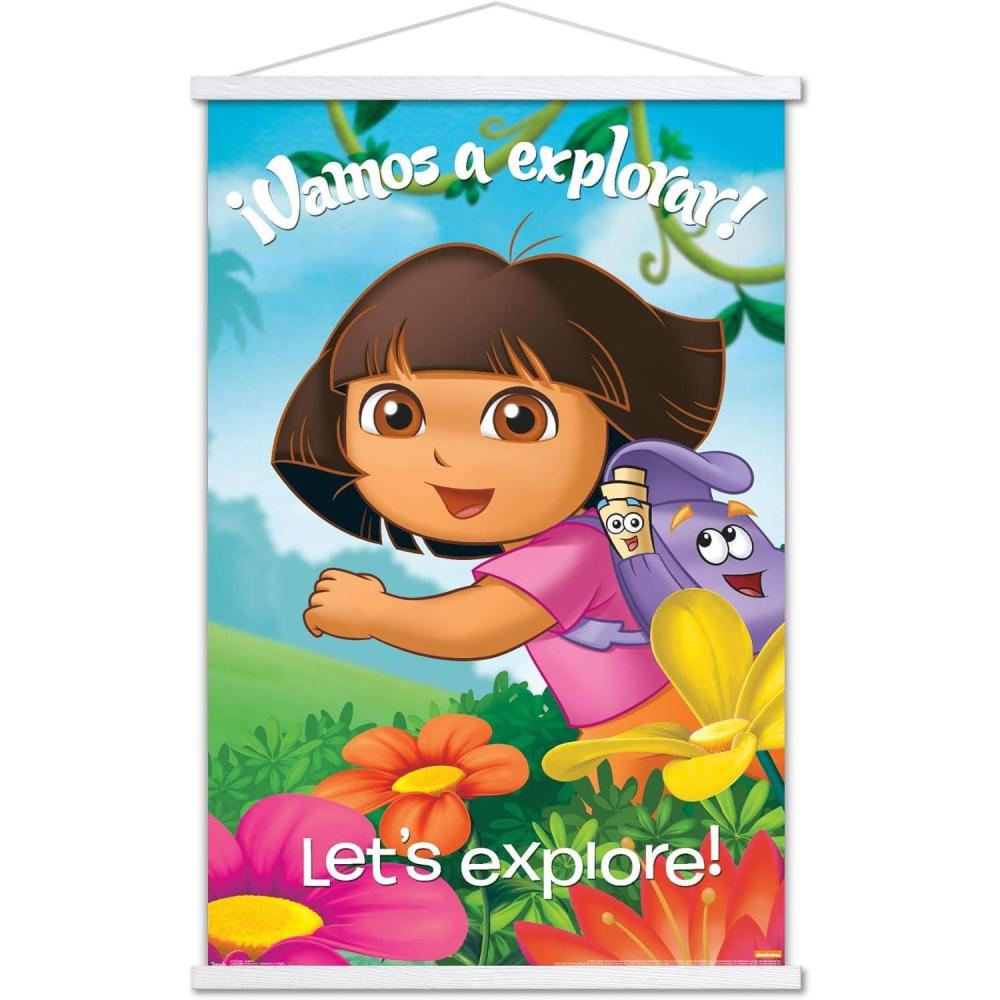 imageTrends International Nickelodeon Dora The Explorer Explore Wall Poster 22375quot x 34quot Premium Unframed VersionPremium Print and White Hanger Bundle
