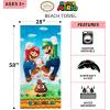 Franco Dora The Explorer Kids Super Soft Cotton Bath/Pool/Beach Towel, 58 in x 28 in, (Offically Licensed Product)(Mario)