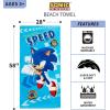 Franco Dora The Explorer Kids Super Soft Cotton Bath/Pool/Beach Towel, 58 in x 28 in, (Offically Licensed Product)(Sonic)