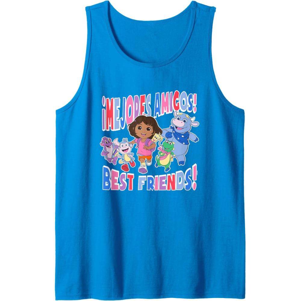 imageDora the Explorer Mejores Amigos Best Friends Chest Logo Tank TopSapphire Blue