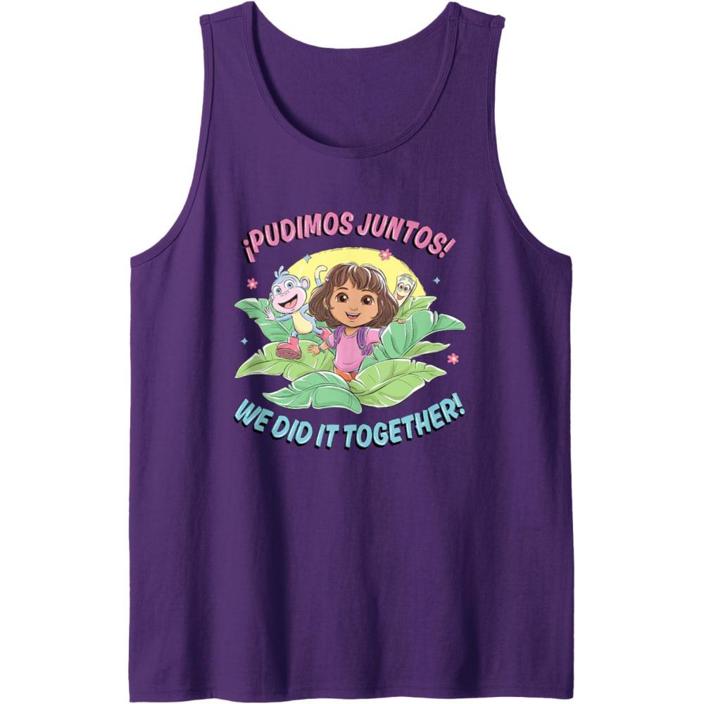 imageDora the Explorer Pudimos Juntos We Did It Together Logo Tank TopPurple