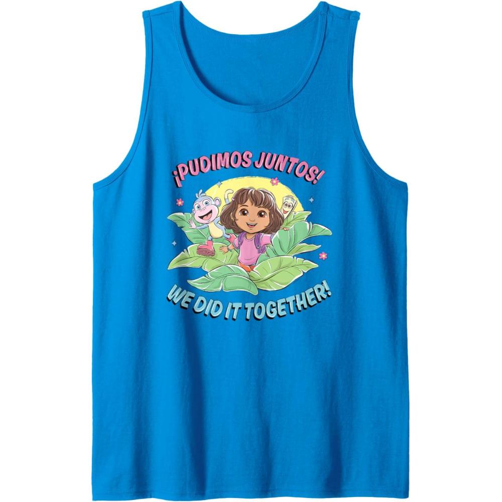 imageDora the Explorer Pudimos Juntos We Did It Together Logo Tank TopSapphire Blue